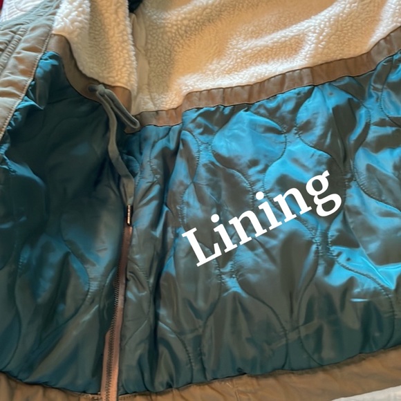 Abercrombie & Fitch Olive Green Sherpa Jacket Size Small - Picture 8 of 14